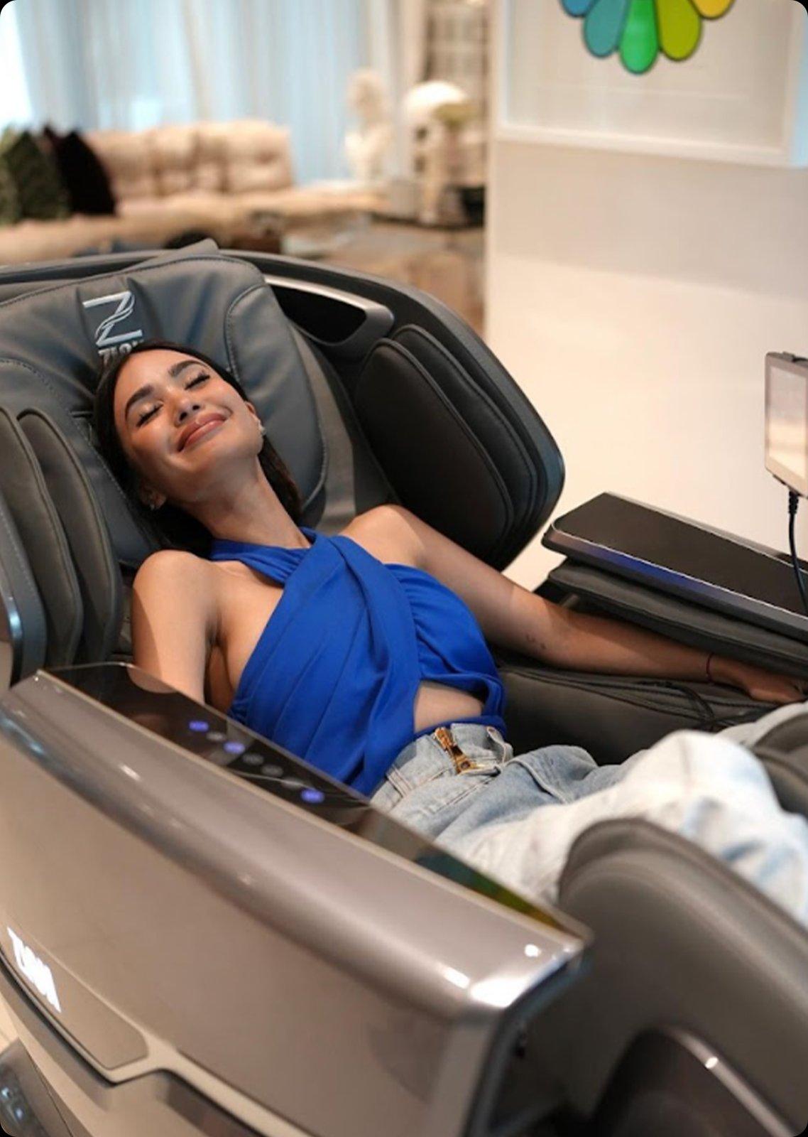 Relaxing in a ZION massage chair