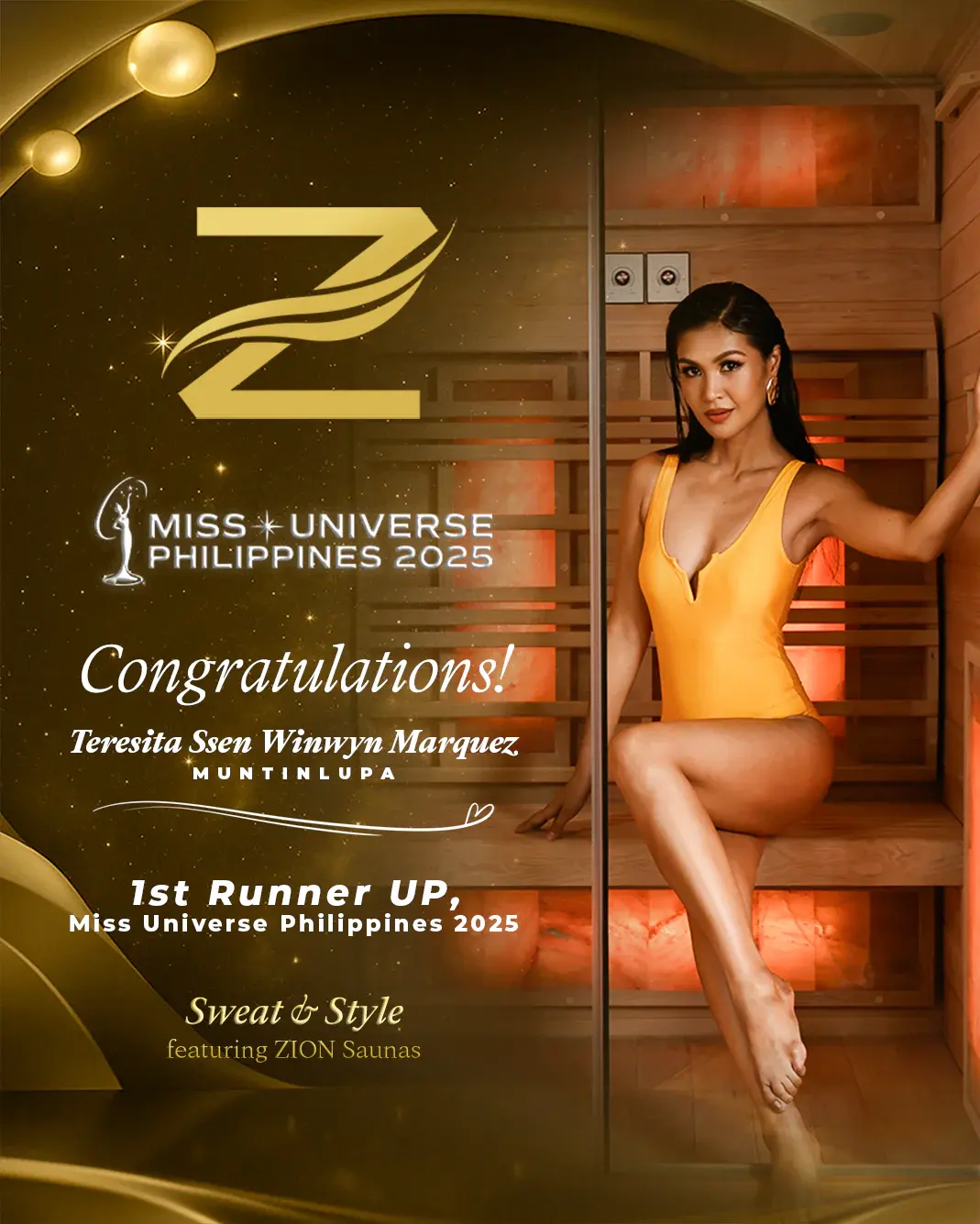 Winwyn Marquez, Miss ZION Philippines 2025, in the SWEAT & STYLE campaign